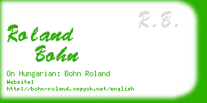 roland bohn business card